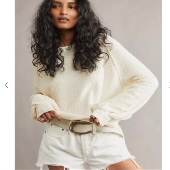 Free People Womens Found My Friend Pullover Sweater Cream - Picture 16 of 16